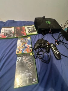 Xbox Original Black Console, Cables, Controllers And Games. Read Description - Picture 1 of 3