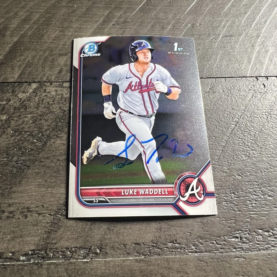 Luke Waddell Signed IP Auto Rookie 1st 2022 Bowman Chrome #BCP-48 Atlanta Braves - Image 1 of 4