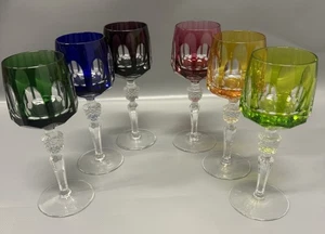 6 bicchieri da vino Nachtmann 24% cristallo al piombo - copertura colorata - Foto 1 di 10