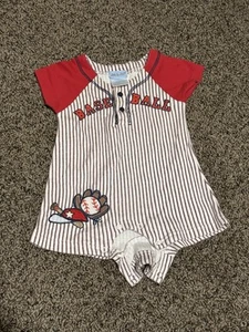 New Little by Little Boy's BASEBALL Romper Size 3-6 Months - Picture 1 of 3