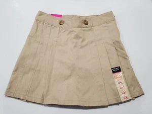 New French Toast Girls School Uniform Beige Khaki Pleated Skirt Skort 6 6X - Picture 1 of 4