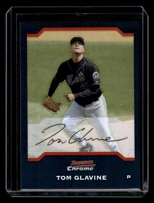 2004 Bowman Chrome Refractor #96 Tom Glavine Mets HOF QTY - Image 1 of 2
