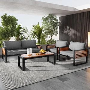 Gartenmöbel Gartenset Sitzgruppe Sofa Tisch aus Akazienholz Lounge Balkon Möbel - Bild 1 von 12