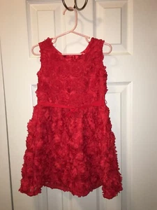 Vestido Flor Roja Lugar Infantil Talla 4T ¡Excelente Estado! - Imagen 1 de 3