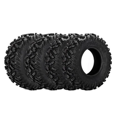 Set 4 ATV Tires 26x11-12 26x9-12 6Ply UTV Tires 26x9x12 26x11x12 Mud All Terrain - Image 1 of 4