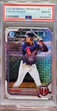 Carlos Aguiar Minnesota Twins 2022 Bowman Mojo Rookie Card PSA Gem Mint 10