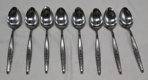 Stylecraft Single Rose Satin Black Table Spoons Stainless Steel Japan Set Of 8 - Picture 1 of 3