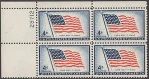 Scott # 1094 - US Plate Block Of 4 - 48 Star U.S. Flag - MNH - 1957 - Picture 1 of 1
