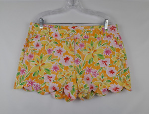 Crown & Ivy Size 14 Shelby Multicolor Floral Stretch Pockets Summer Chino Shorts