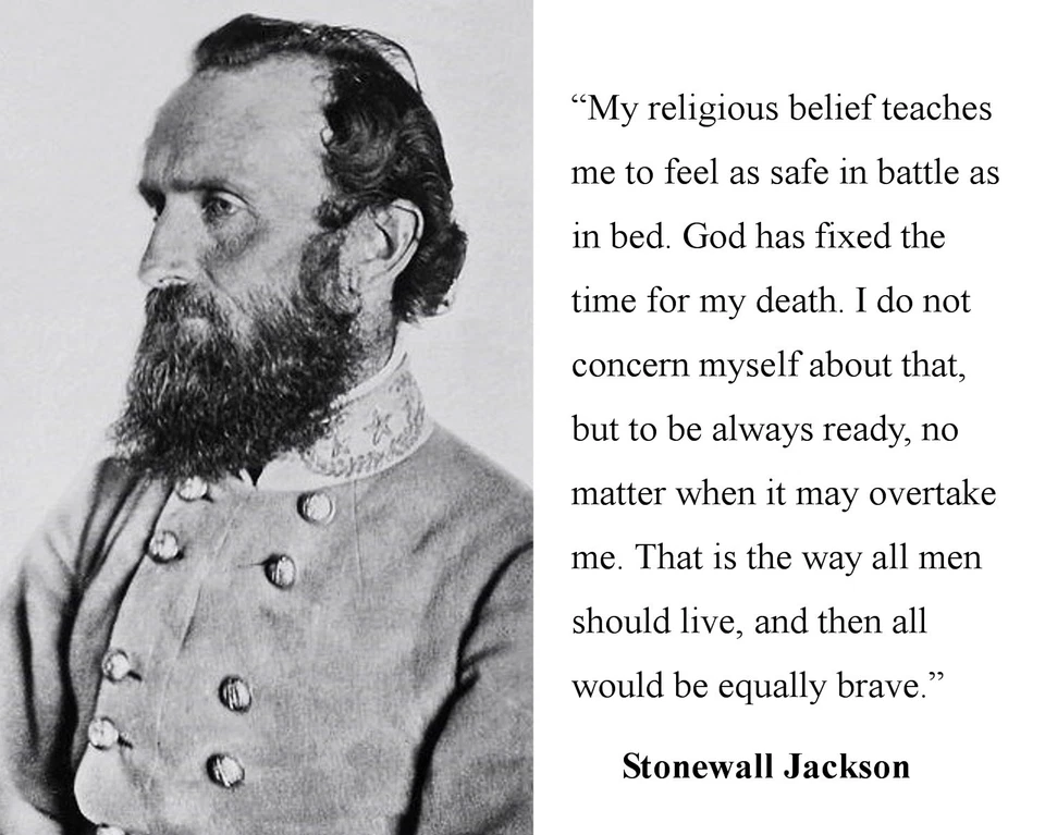 Póster fotográfico de Thomas Stonewall Jackson "mis creencias religiosas" cita guerra civil Foto 1 de 1