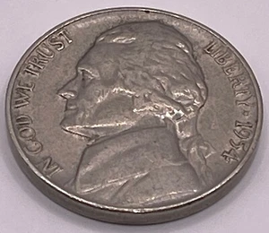 1954 D Jefferson Nickel 5C - Original Design Vintage (SKU 101) - Bild 1 von 2