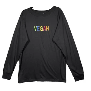 Vegan Novelty Shirt Adult XL Long Sleeve 100% Cotton Health Lifestyle Comfort - Picture 1 of 11