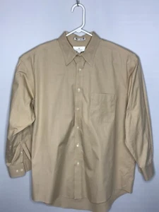 Mens Enro shirt XL Business Tan No Iron Long Sleeve Button Up Pinpoint Pocket - Picture 1 of 8