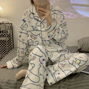 Cinnamoroll Cartoon Mori Girl Pajamas Pyjamas Top Trousers Set Sleepwear Spring - Picture 1 of 12