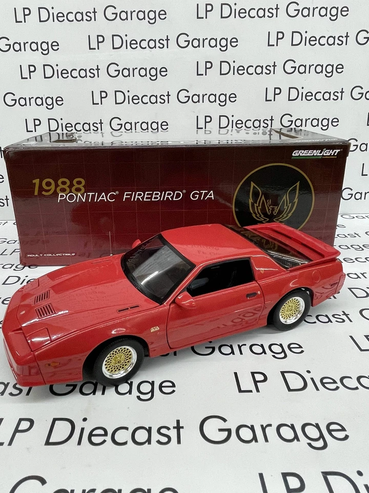 GREENLIGHT 1988 Pontiac Firebird GTA Red with Black Interior 1:18 Diecast - Image 1 of 4