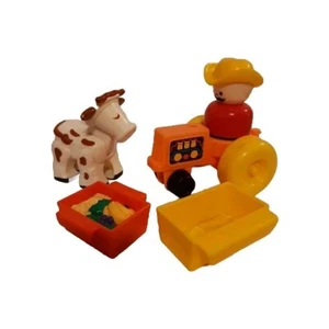 Vintage Fisher Price Tractor Farmer Cow Lot - Picture 1 of 3