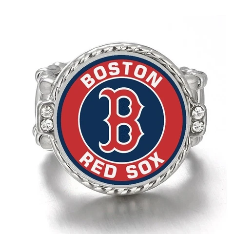 Boston Red Sox Womens Adjustable Silver Crystal Acccent Ring w Gift Pkh D12 Cover