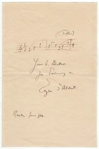Albert, Eugen d’ (compos.) - Autograph musical quotation signed from masterpiece - Picture 1 of 1