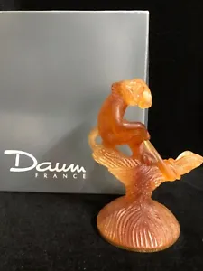 Daum MonkeyFigurine Crystal Glass Display Decor Interior L Made In France - Picture 1 of 10