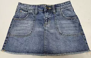 Falda vaquera Mudd para niños talla 1 (26x 12) falda vaquera azul dobladillo deshilachado - Imagen 1 de 6