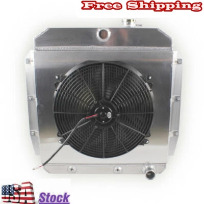 3Row Radiator&Fan For 1955 1956 1957 1958 1959 Truck Chevy/Chevrolet GMC Pickup Foto 1 de 4