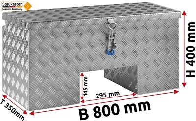 Deichselbox Staubox Gurtkiste Anhängerbox Alu Riffelblech 800x400T350  Nr.500840 - Bild 1 von 4