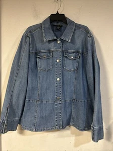 Giacca jeans denim blu Venezia Lane Bryant vintage donna 22/24 - Foto 1 di 5