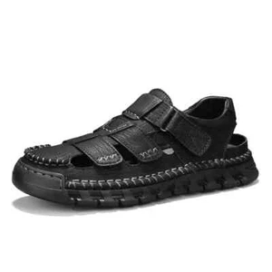 Men's Beach Handmade Leather Soft Sandals Fashion Summer Flats Non-slip Sandals - Picture 1 of 24