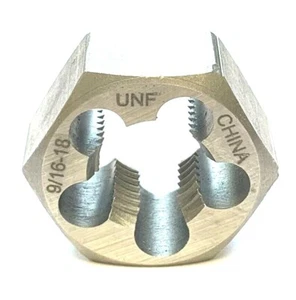 9/16-18 FNU ACERO AL CARBONO HEXAGON RETHREADING DIE - ¡NUEVO! - Imagen 1 de 9