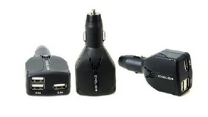 Chargeur de voiture USB triple ports EXEL - Jusqu'à 2,1A - Noir - Photo 1 sur 4