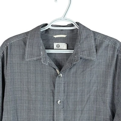 AG Adriano Goldschmied Mens Button Up Shirt Large Gray Cotton Plaid L/S - Image 1 of 4