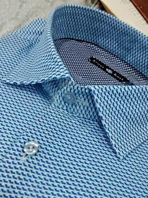 NWT Stone Rose men's size 4(Large)Short sleeve button down Shirt Fancy Geometric - Image 1 of 4