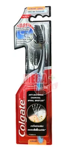 Colgate Slim Soft Charcoal Spiral Bristles Toothbrush Anti-bacterial Ultra Soft - Picture 1 of 4