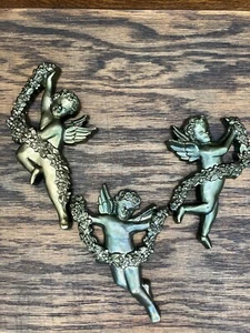 Vtg Syroco cherub angel 3pc wall decor USA - Picture 1 of 7