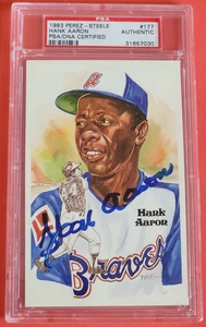 Hank Aaron AUTOGRAPH AUTO PEREZ STEELE POST CARD PSA / DNA CERTIFIED AUTHENTIC - Picture 1 of 3