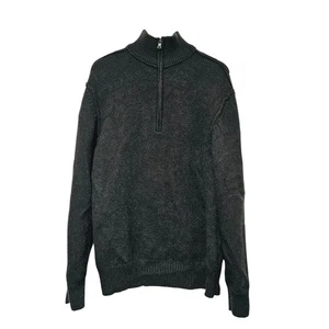 Banana Republic Sweater Men's Size XXL Wool Alpaca 1/2 Zip Olive Green Preppy - Picture 1 of 7