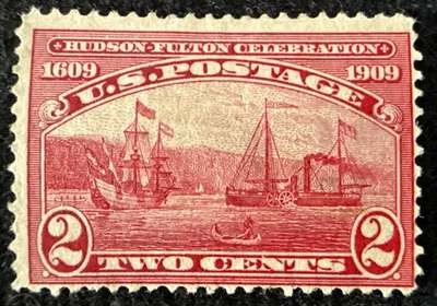 1909 US 2c Hudson Fulton Celebration Stamp Unused HR NG VG/F, SC#372 CV$10 - Image 1 of 2