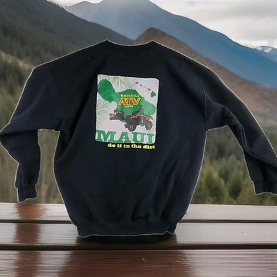 Sudadera negra manga larga con logotipo gráfico Haleakala Maui ATV Tours para hombre XL Foto 1 de 4