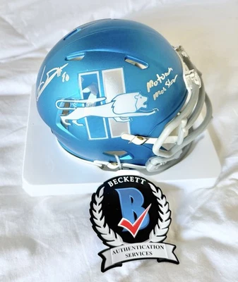 MINI CASCO RETRO INSCRITO FIRMADO POR DETROIT LIONS NDAMUKONG SUH Beckett Foto 1 de 4