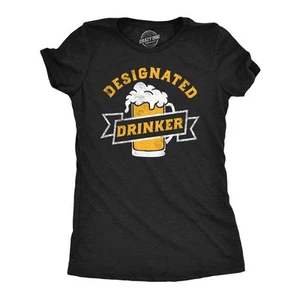 Womens Funny T Shirts Designated Drinker Sarcastic Party Tee For Ladies - Picture 1 of 7