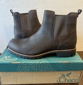 Chaco Fields Chelsea Boot Dark Brown Men’s Leather Pull On Lug Sole Mid 12 M NIB - Picture 1 of 8