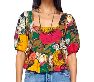 MOTHER Women's Floral Puff Sleeve DARLIN Top Anthropologie sz. Small - Picture 1 of 9