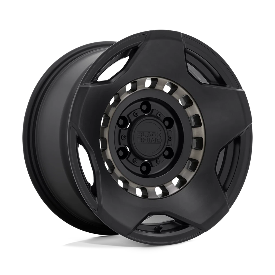 Bozal Rhino negro 17x9 negro mate con rueda de anillo tintado mecanizado 6x5,5 (-18 mm) Foto 1 de 4