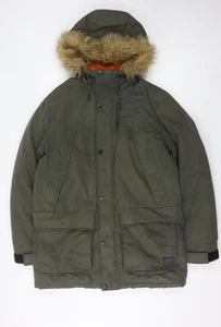 Jack & Jones Men's Green Parka Coat with Hood, Size M - Picture 1 of 12