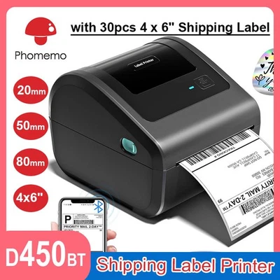 Phomemo D450BT Shipping Labels Printer 4 x 6 Label Printer Thermal Printer UPS - Image 1 of 4