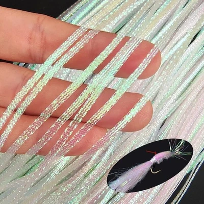 8m Corrugado Flash Hilo Brillo Flash Iridiscente Sintético Mosca Atado Materiales Foto 1 de 4