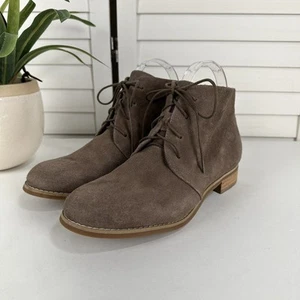 Blondo Rayann Brown Suede Ankle Boots Waterproof Lace Up Block Heel Size 7.5 M - Picture 1 of 11