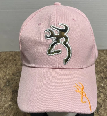 Browning Adjustable Hook and Loop Fits All Hat, Pink with logo on Hat and Bill - Image 1 of 4