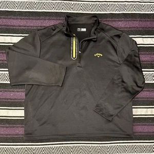 Callaway Golf Quarter Zip Pullover Black Neon Mens XXL Long Sleeve - Imagen 1 de 6
