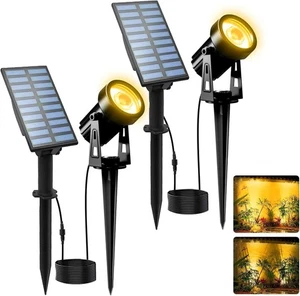 2Sets Solar Landscape Spotlights LED Garden Outdoor Yard Wall Lamp Pathway Lamp - Picture 1 of 7